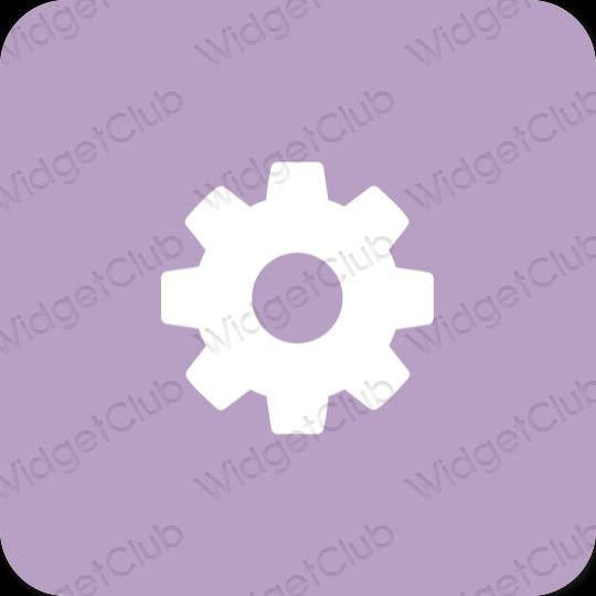 Æstetisk lilla Settings app ikoner