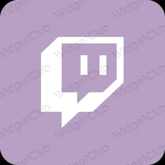 Estetyka fioletowy Twitch ikony aplikacji