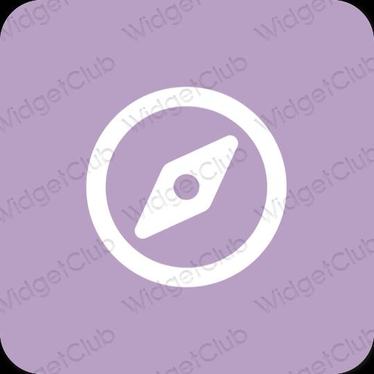 審美的 紫色的 Safari 應用程序圖標