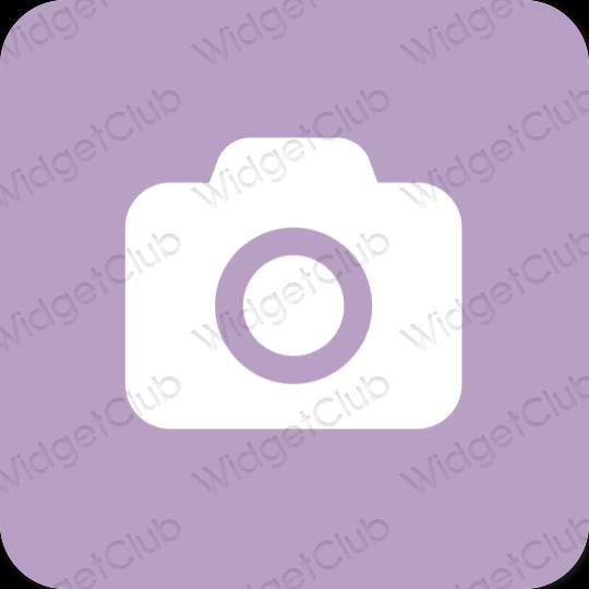 Esztétika lila Camera alkalmazás ikonok