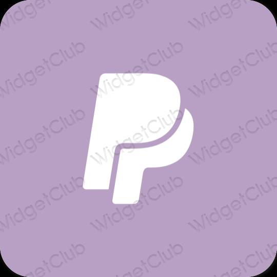 эстетический пурпурный Paypal значки приложений