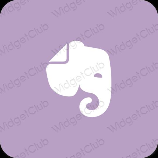 Aesthetic purple Evernote app icons