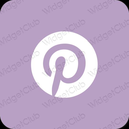 Estetik ungu Pinterest ikon aplikasi