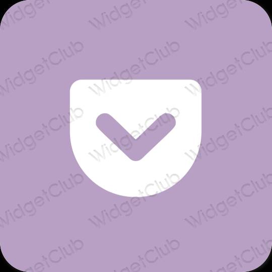 Estetsko vijolična Pocket ikone aplikacij