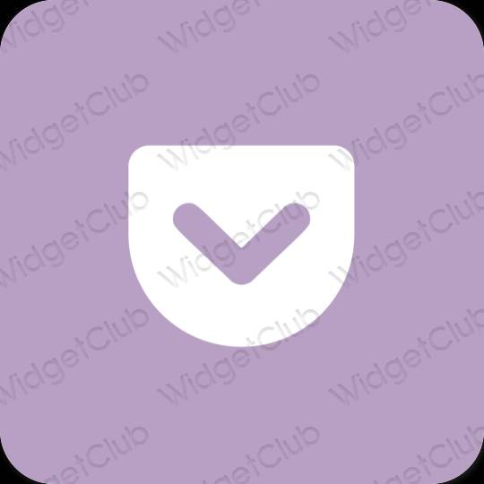Stijlvol paars Pocket app-pictogrammen