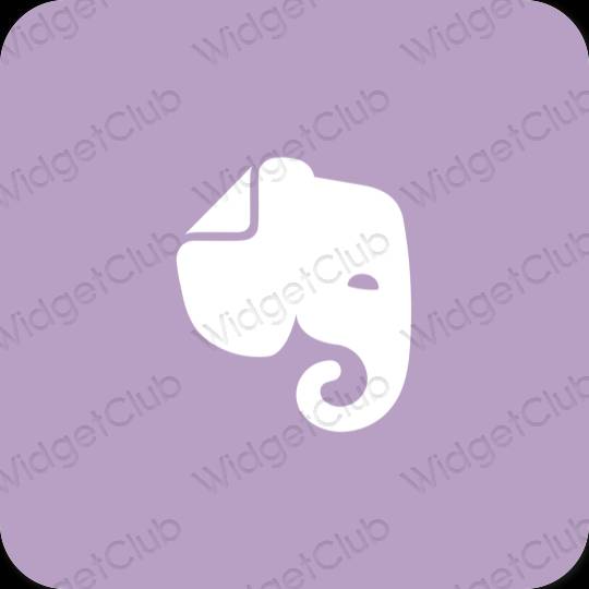 Estetsko vijolična Evernote ikone aplikacij