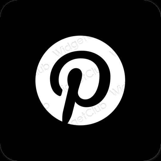 审美的 黑色的 Pinterest 应用程序图标