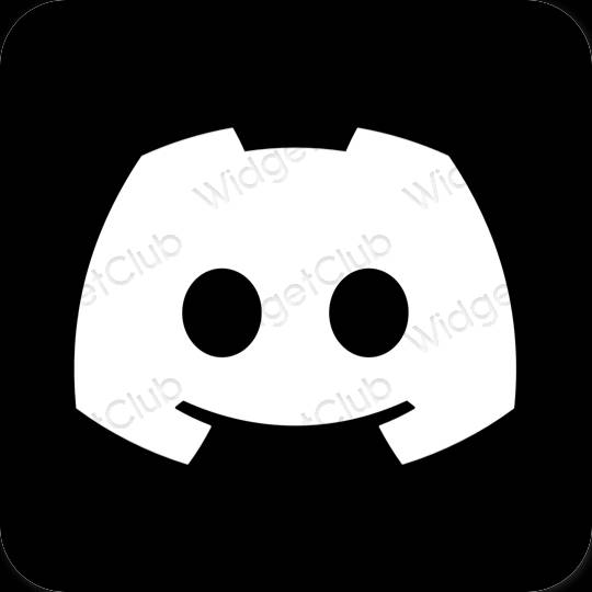 Estetyka czarny discord ikony aplikacji