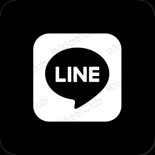 Estético negro LINE iconos de aplicaciones