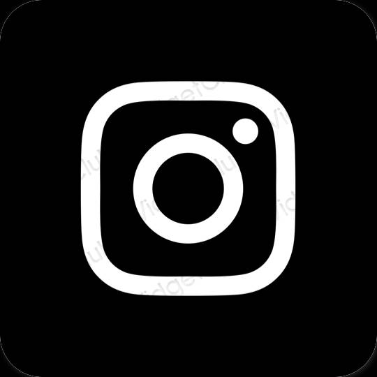 Естетски црн Instagram иконе апликација