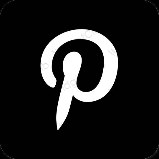 Αισθητικός μαύρος Pinterest εικονίδια εφαρμογών