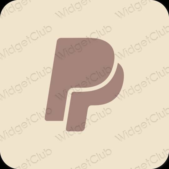 审美的 浅褐色的 Paypal 应用程序图标