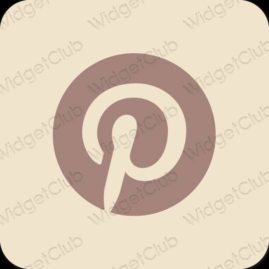 Естетичен бежово Pinterest икони на приложения