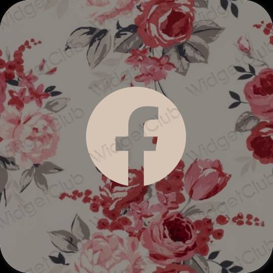 Estetické béžová Facebook ikony aplikácií