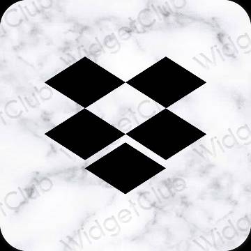 Estetico Nero Dropbox icone dell'app