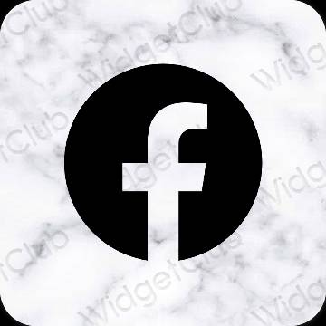 Естетичен черен Facebook икони на приложения