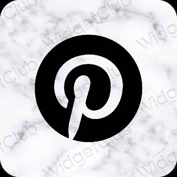 Ästhetisch Schwarz Pinterest App-Symbole