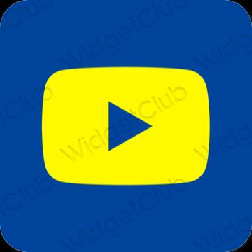 Estetis biru Youtube ikon aplikasi