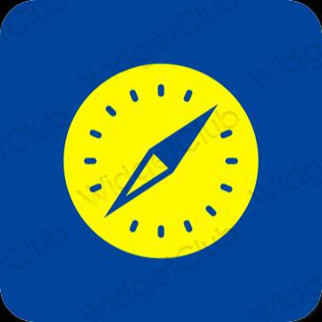 미적인 파란색 Safari 앱 아이콘