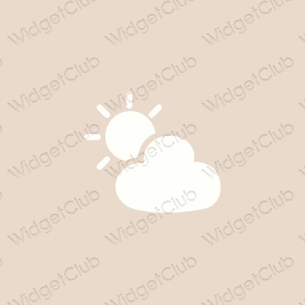 Estetyka beżowy Weather ikony aplikacji