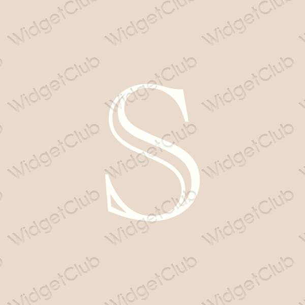 Estetické béžová SODA ikony aplikácií