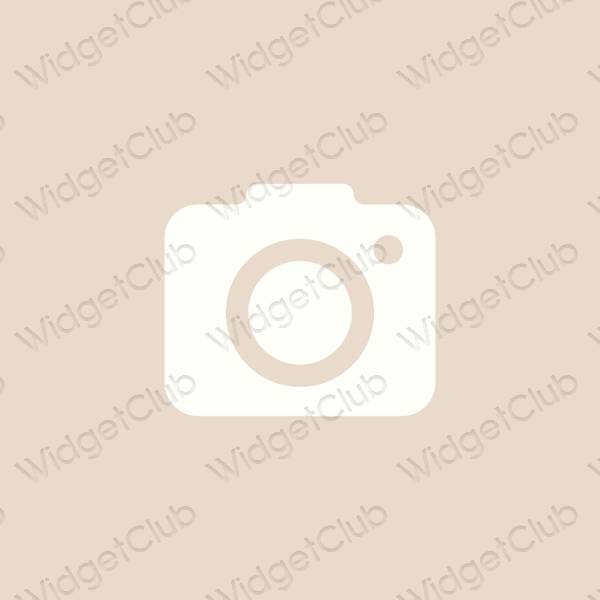 Æstetisk beige Camera app ikoner