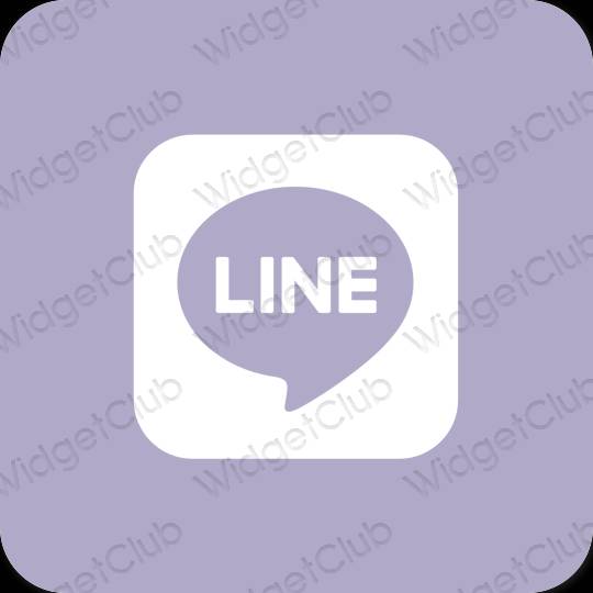 Estetsko vijolična LINE ikone aplikacij
