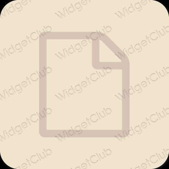 Esthétique beige Notes icônes d'application