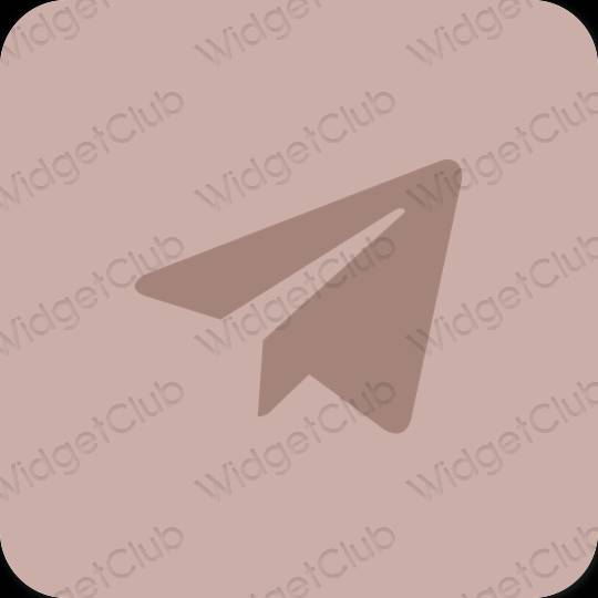 Estetik Kahverengi Telegram uygulama simgeleri