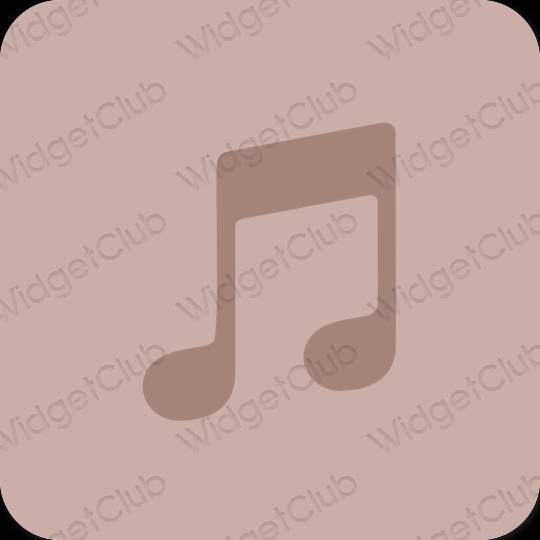 Αισθητικός καφέ Apple Music εικονίδια εφαρμογών