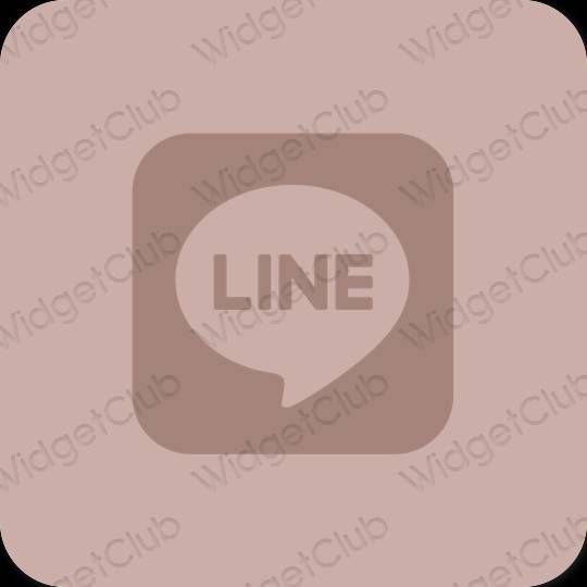Estetické hnedá LINE ikony aplikácií