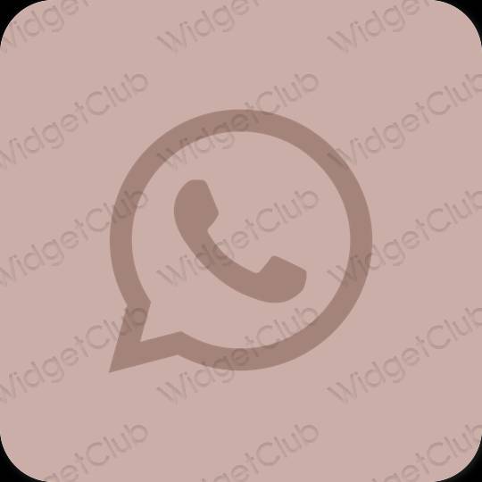 Æstetisk Brun WhatsApp app ikoner