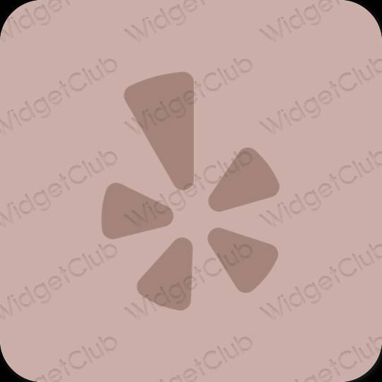 Aesthetic brown Yelp app icons