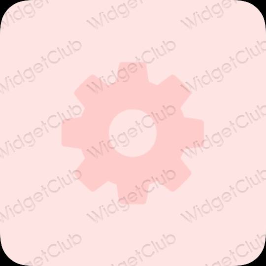 Aesthetic pastel pink Settings app icons