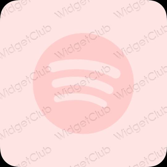 Aesthetic pastel pink Spotify app icons