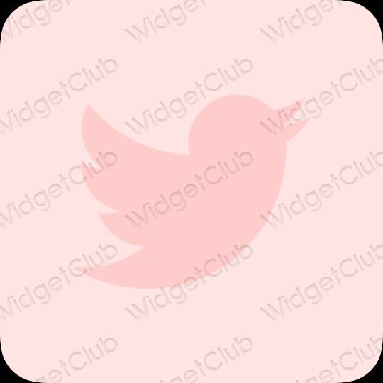 Aesthetic pastel pink Twitter app icons