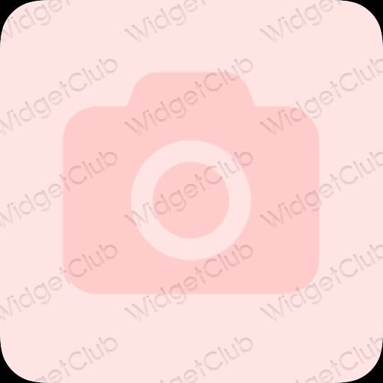 Aesthetic pastel pink Camera app icons