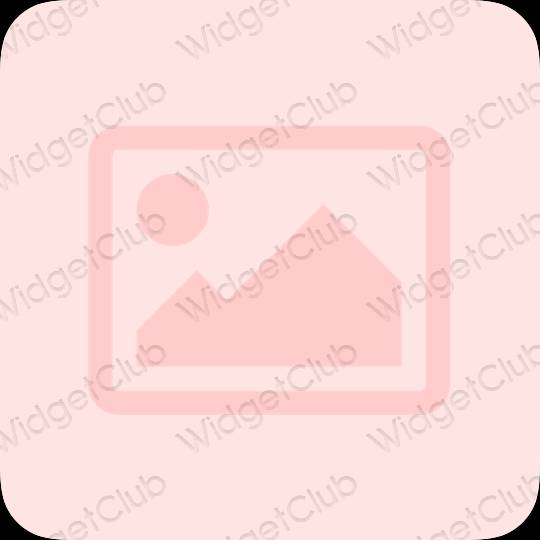 Aesthetic pastel pink Photos app icons