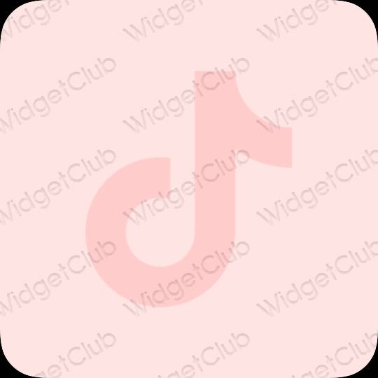 Aesthetic pastel pink TikTok app icons