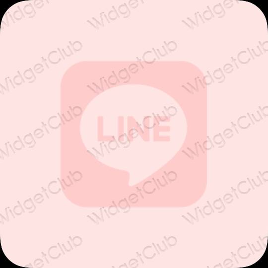 زیبایی شناسی صورتی پاستلی LINE آیکون های برنامه
