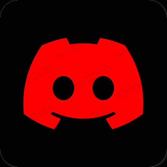 Esthétique rouge discord icônes d'application