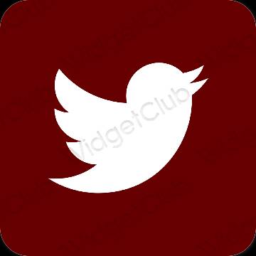 Estetické hnedá Twitter ikony aplikácií