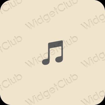 Estetis krem Apple Music ikon aplikasi