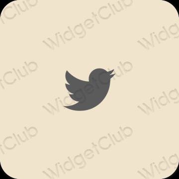 Ästhetisch Beige Twitter App-Symbole