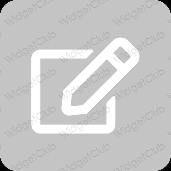 Estetico grigio Notes icone dell'app