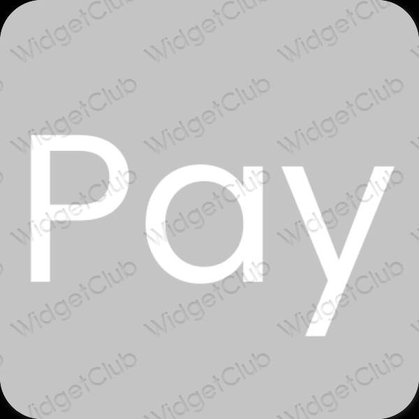 Естетичен сиво PayPay икони на приложения