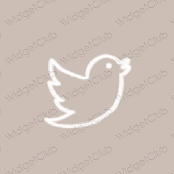 Aesthetic beige Twitter app icons