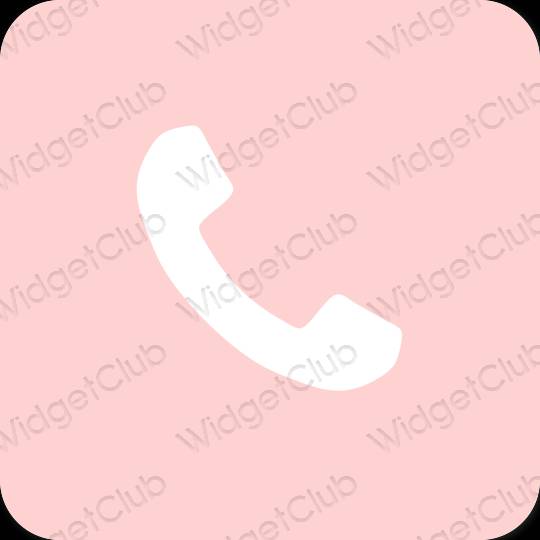 Aesthetic pink Phone app icons
