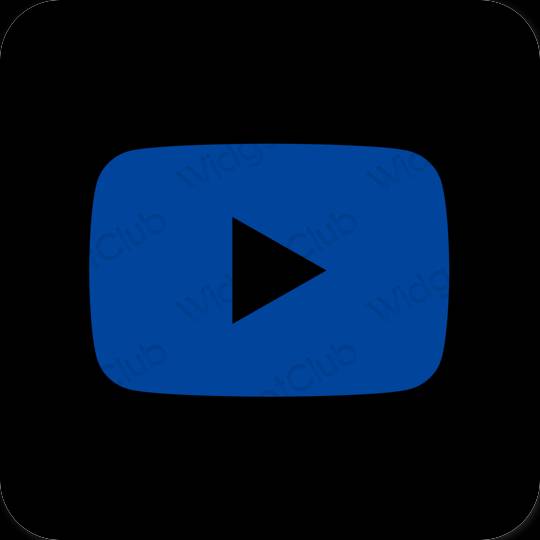 Aesthetic blue Youtube app icons