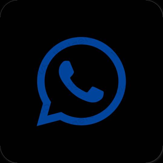 Estetski crno WhatsApp ikone aplikacija